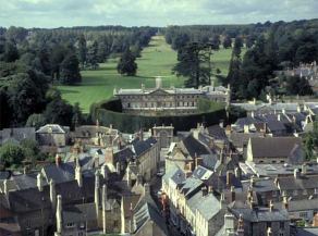 The mansion home of the Earls of Bathurst with Cirencester Park in the background