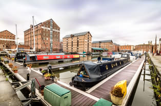 Gloucester docks with narrow boats