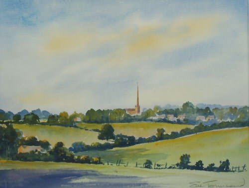 Painting of Tetbury by Sue Townsend