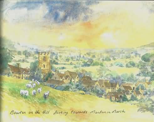 Water colour of Bourton-on-the-Hill