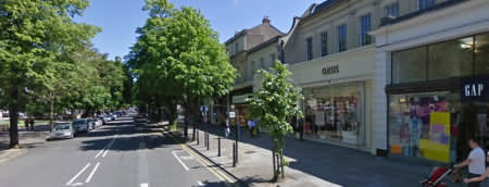 The Promenade is the main shopping street in Cheltenham