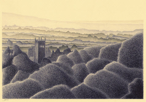 Ink sketch of Chipping Campden by Richard Grassi