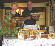 Paul and Karen proudly showing off their freshley made cakes